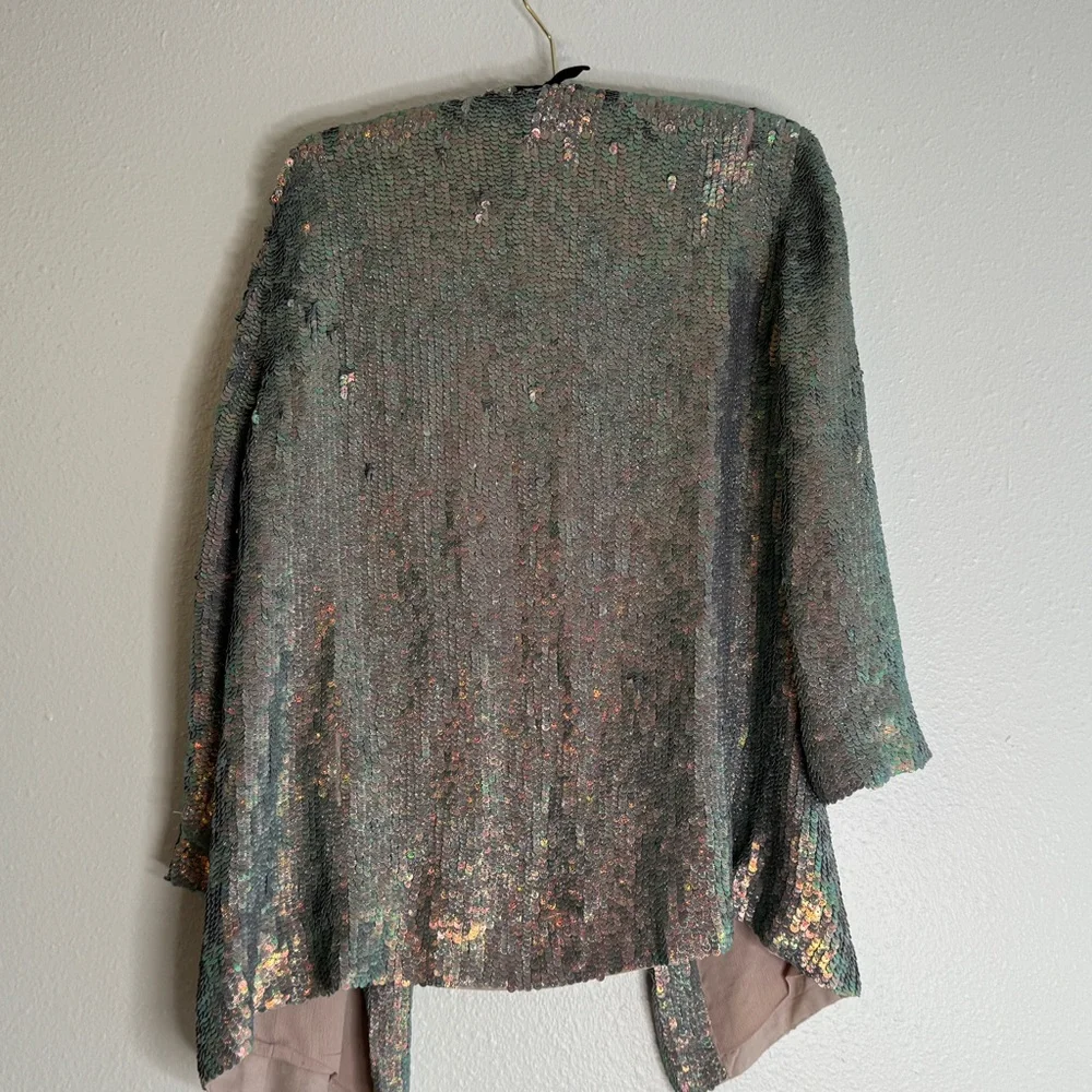 French Connection Pearl Queen Iridescent Sequin Jacket purchased size US 6 READ